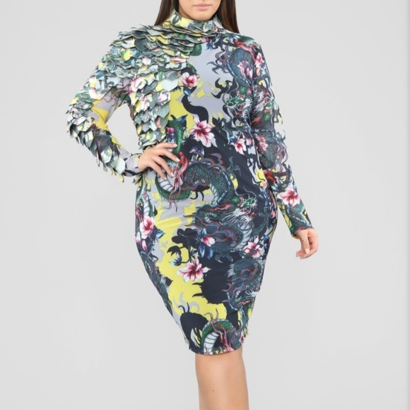Floral Print Long Sleeve Dress - Picture 4 of 7